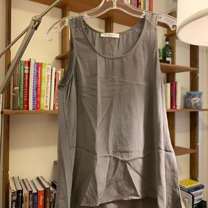 Everlane XS Grey Silver Silk Tank